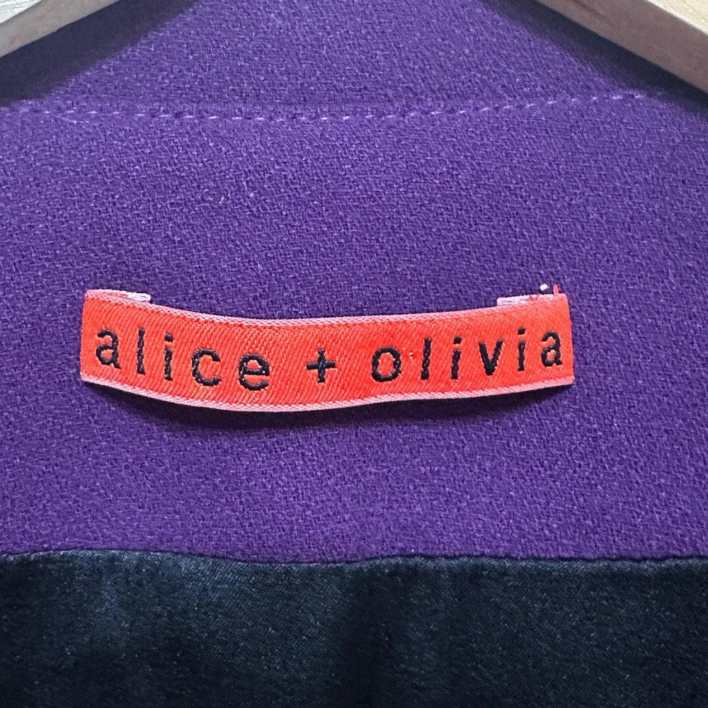 Alice + Olivia Cinched Waist Blazer Jacket Womens Small Purple Chic French Girl - Picture 6 of 14